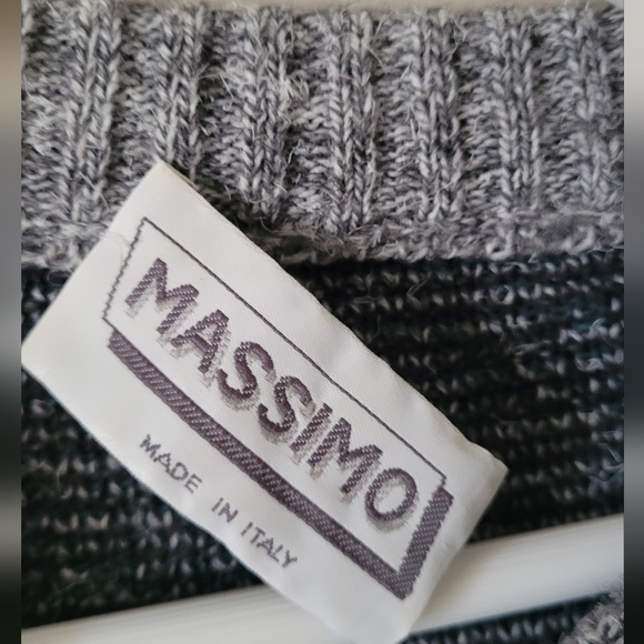 Mens XL vintage Massimo Acrylic wool blend sweater - clovers lucky made in italy - Picture 6 of 11